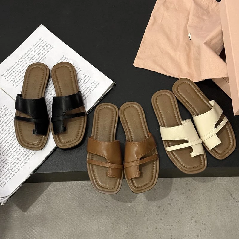 [Findme大码女鞋]夏季套趾平底拖鞋外穿舒适百搭休闲时尚41-42