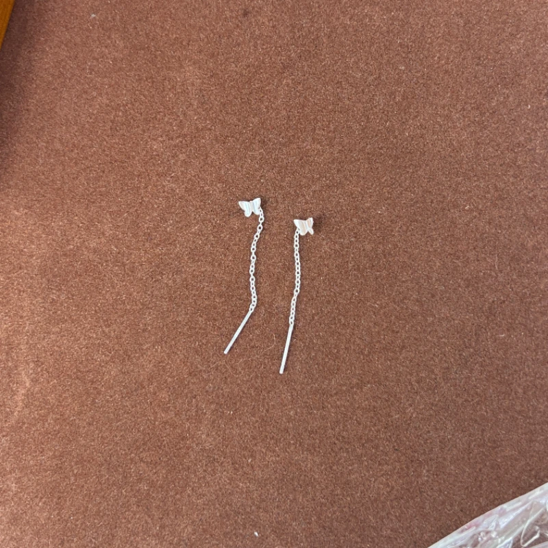 925银耳饰 925流苏小蝴蝶耳钉