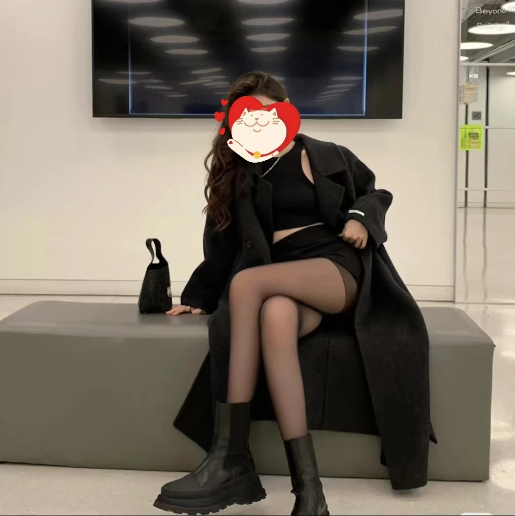 秋冬黑透肤加绒加厚光腿神器女士防勾丝修身裸感水光袜水光黑丝