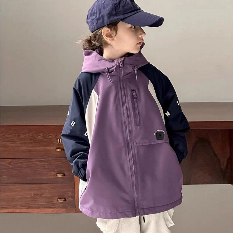 女童加棉冲锋衣外套秋冬装2025新款中大童洋气三合一夹棉加厚上衣