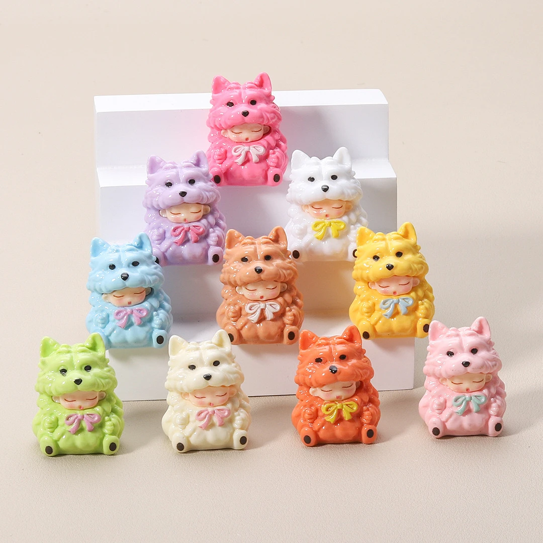 【直播拆云梦小狗对对碰】实色可爱手工云梦小狗对对碰DIY树脂配件