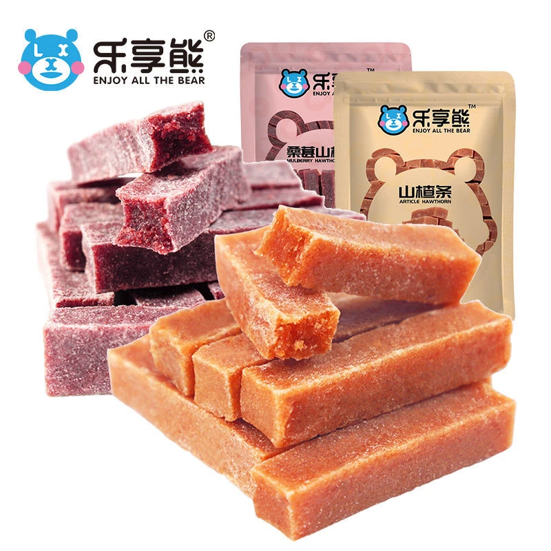 乐享熊山楂条500g桑葚山楂条干168g无添加剂无糖精非散装零食