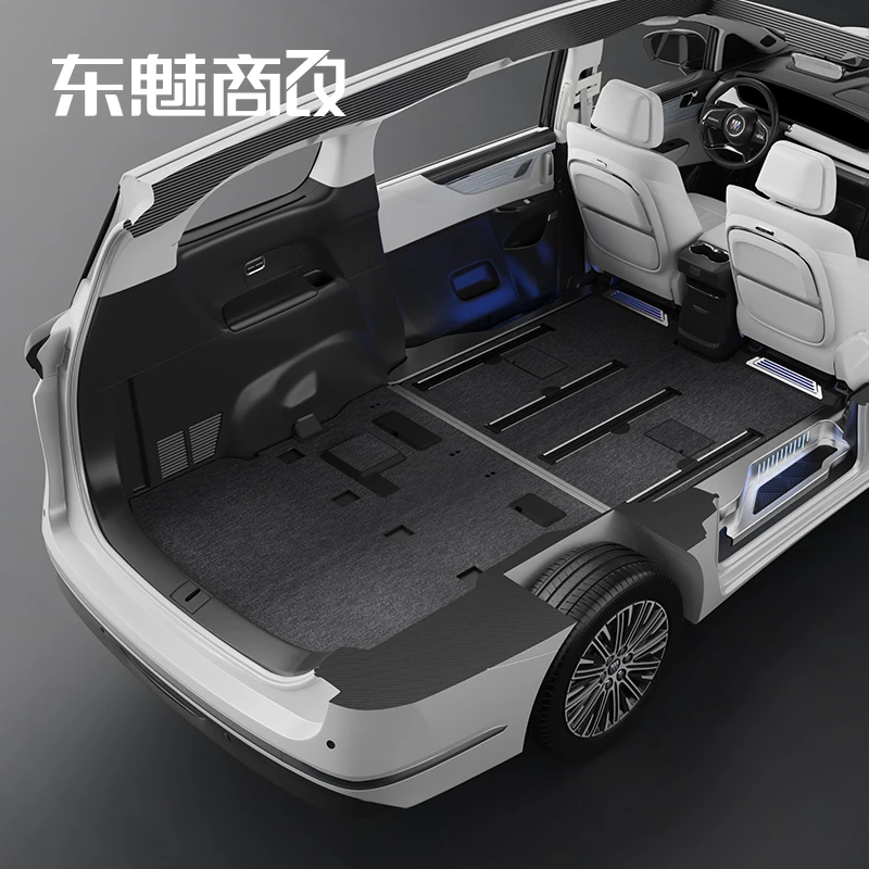 东魅商改别克GL8PHEV实心铝大理石纹布纹毯纹无损地板改装7座脚垫