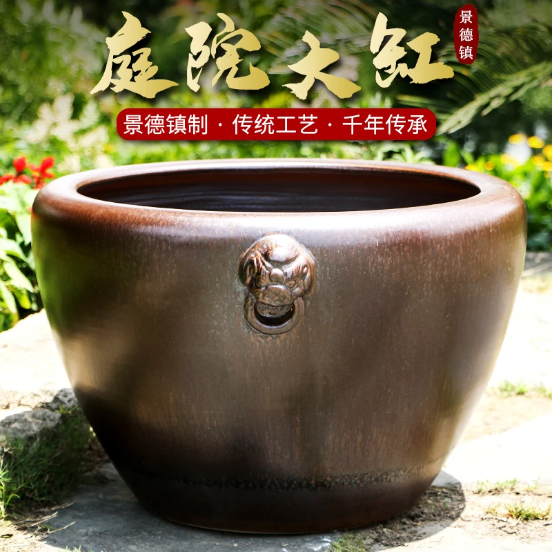 【直播间】景德镇陶瓷摆件鱼缸流水器喷泉家用鱼缸大号客厅加湿招财