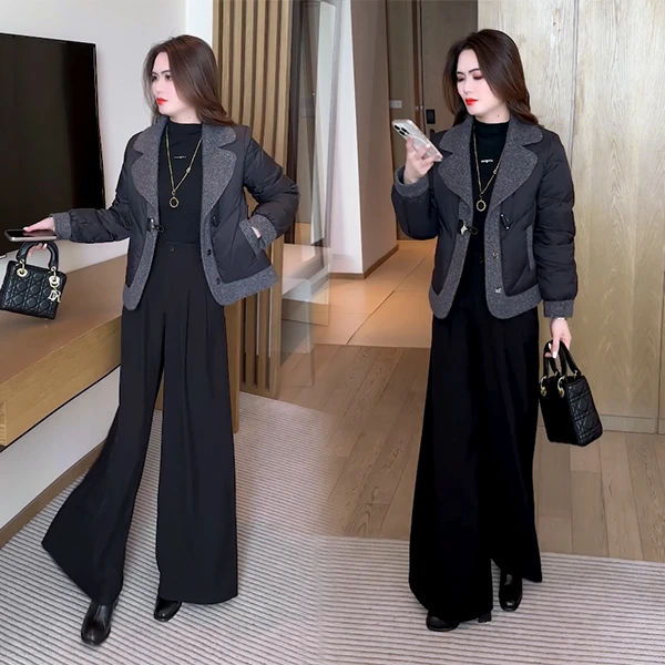 【季颜品牌】冬季新款小香风小个子外套洋气时尚气质减龄棉服外套92