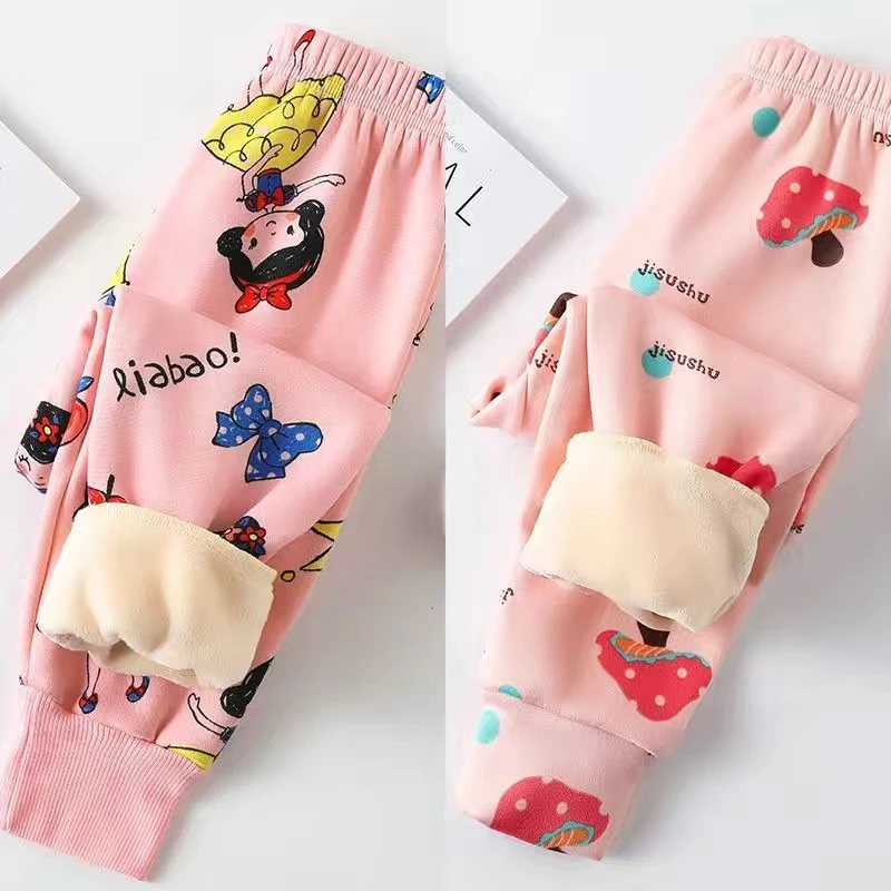 女童保暖裤中小童男童加绒加厚一体绒内穿睡裤宝宝秋冬内打底秋裤