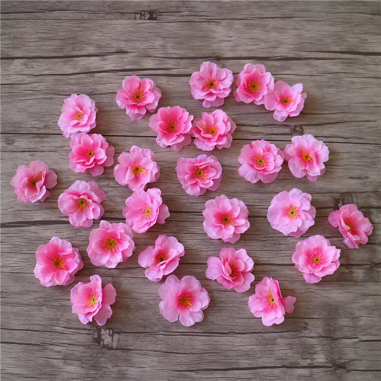 【优】包仿真桃花朵花瓣假花装饰婚庆摄影拍照道具假桃花做