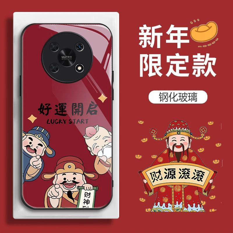 荣耀X30手机壳ADY-AN00新年款三财神好运开启保护套新款个性全包