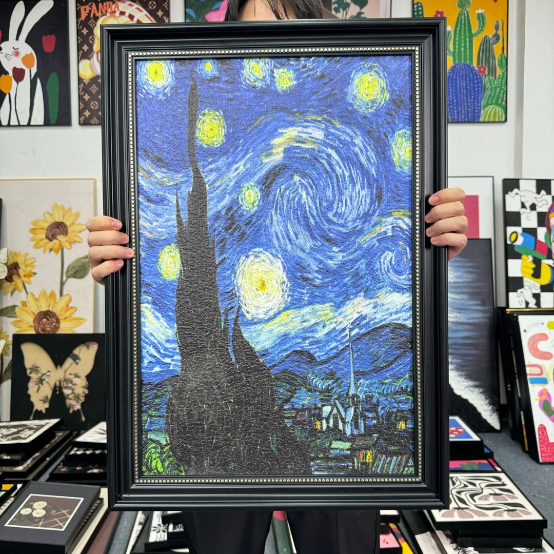 梵高星空装饰画客厅玄关抽象世界名画餐厅沙发背景墙面挂画5070