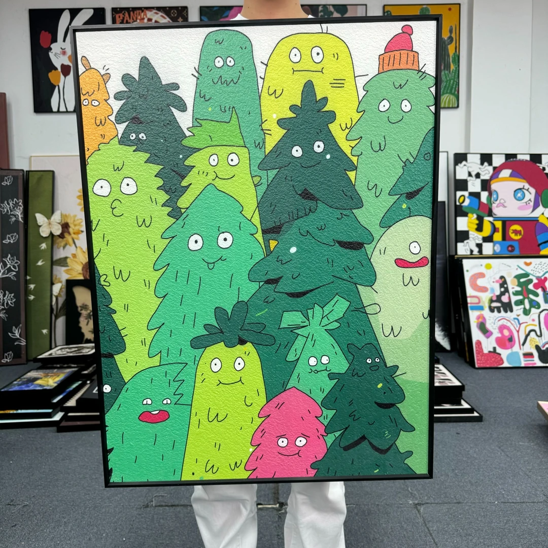 元气森林客厅装饰画创意卡通卧室儿童房抽象艺术沙发背景墙画6080