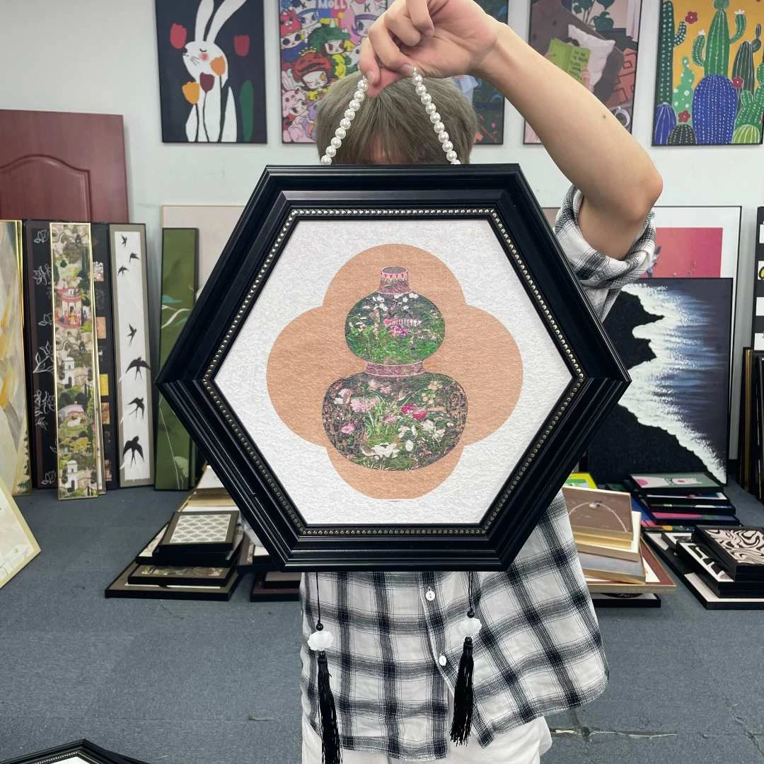 流苏葫芦新中式国风挂画复古宋代美学艺术画法式客厅桌边柜144