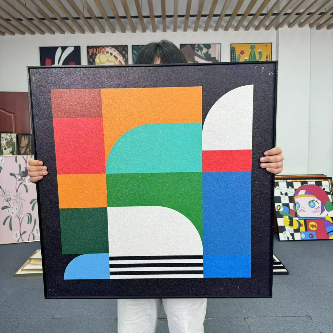 小众艺术ins风客厅装饰画现代简约彩色沙发墙面挂画玄关落地8080