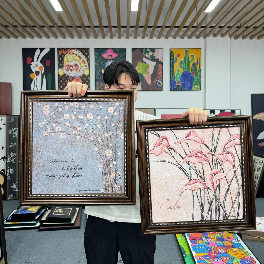 美式卧室床头装饰画砂岩客厅挂画轻奢高级感餐厅壁画复古502