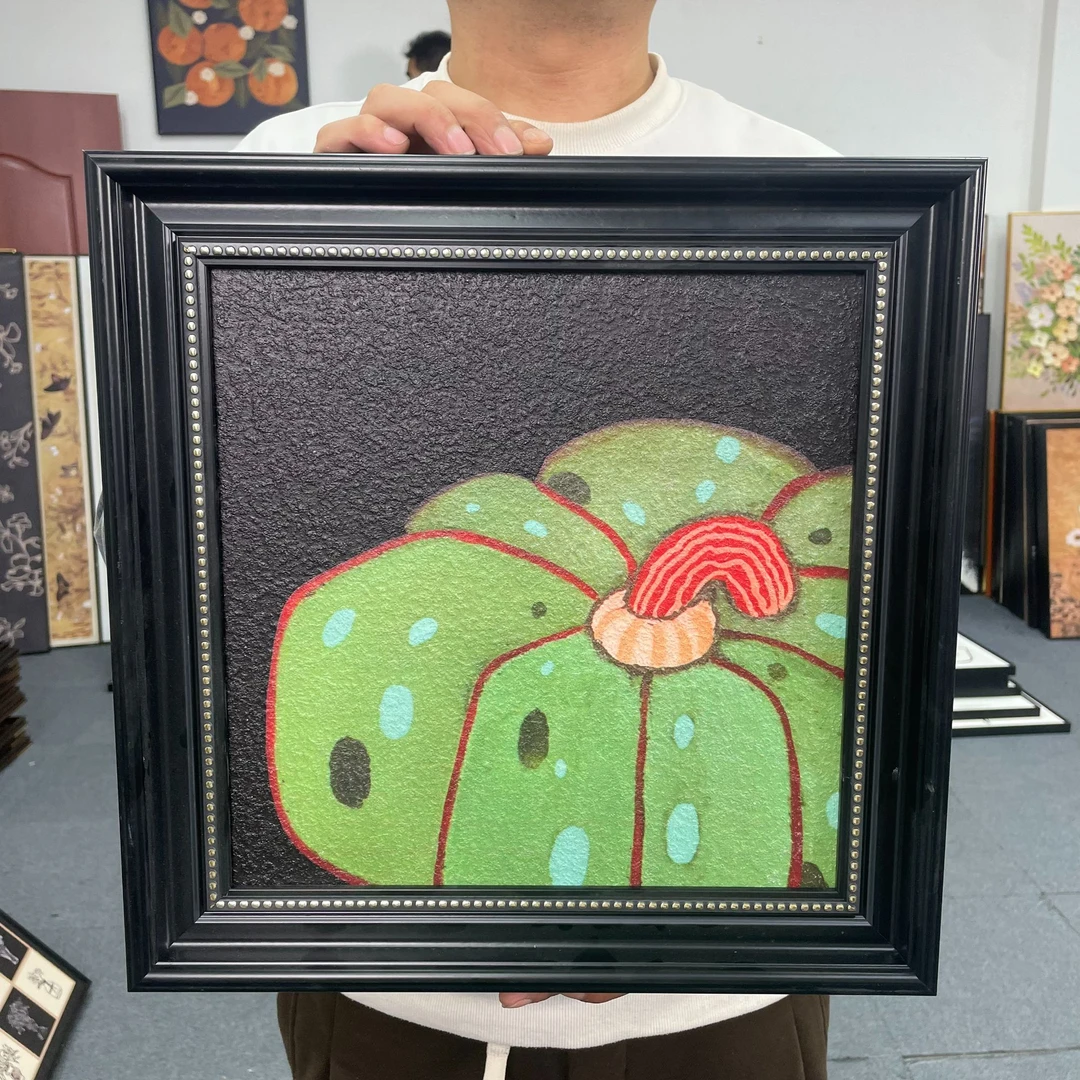 法式中古风清新绿南瓜餐厅桌边柜摆画卧室大白墙艺术挂画144