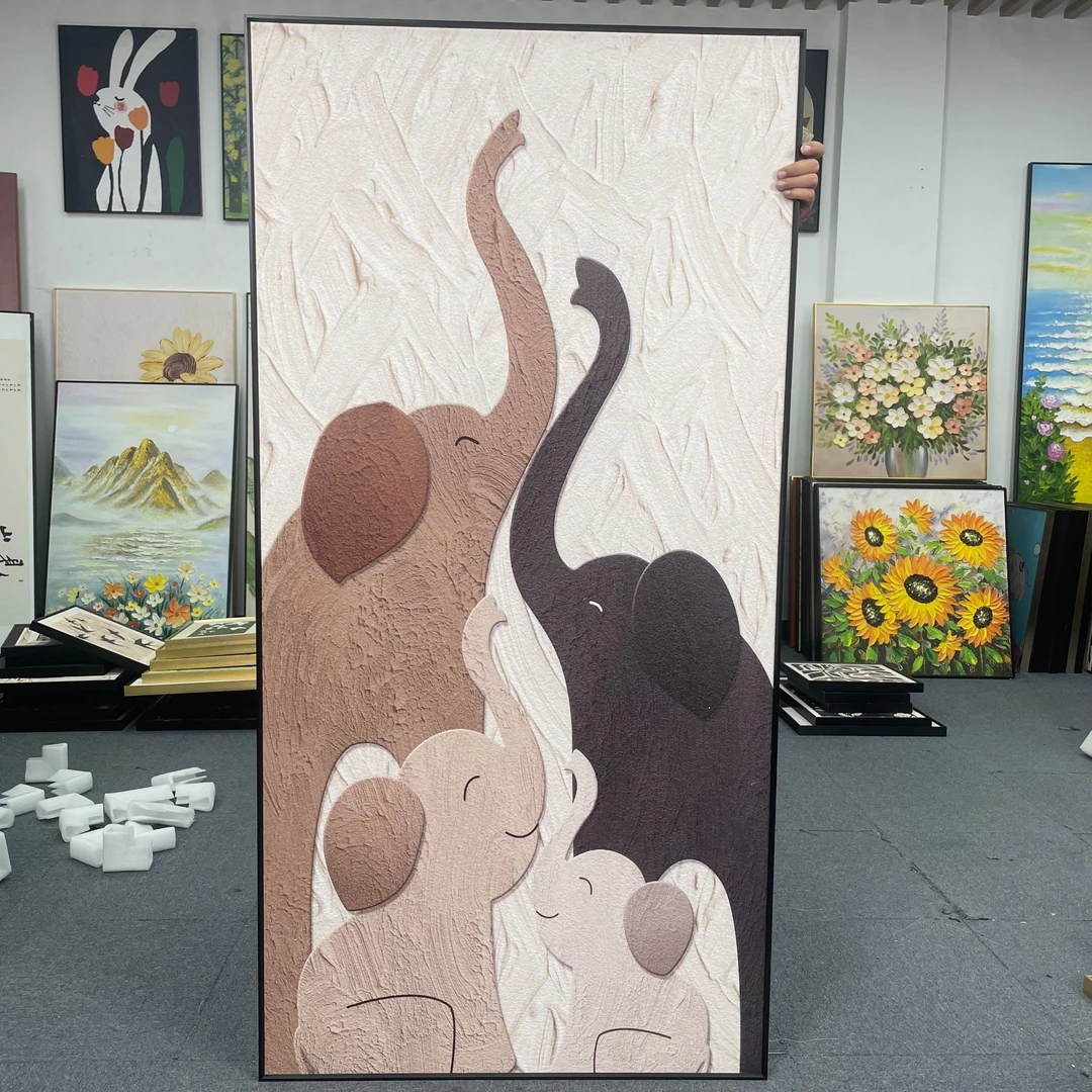 大象现代轻奢客厅装饰画轻奢沙发背景墙壁画玄关过道挂画80160