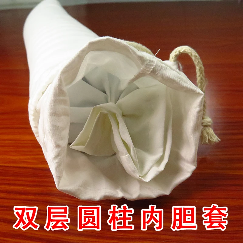 双层布圆柱内胆枕套颈椎枕糖果枕套不漏渣保护颈椎病人专业内胆套