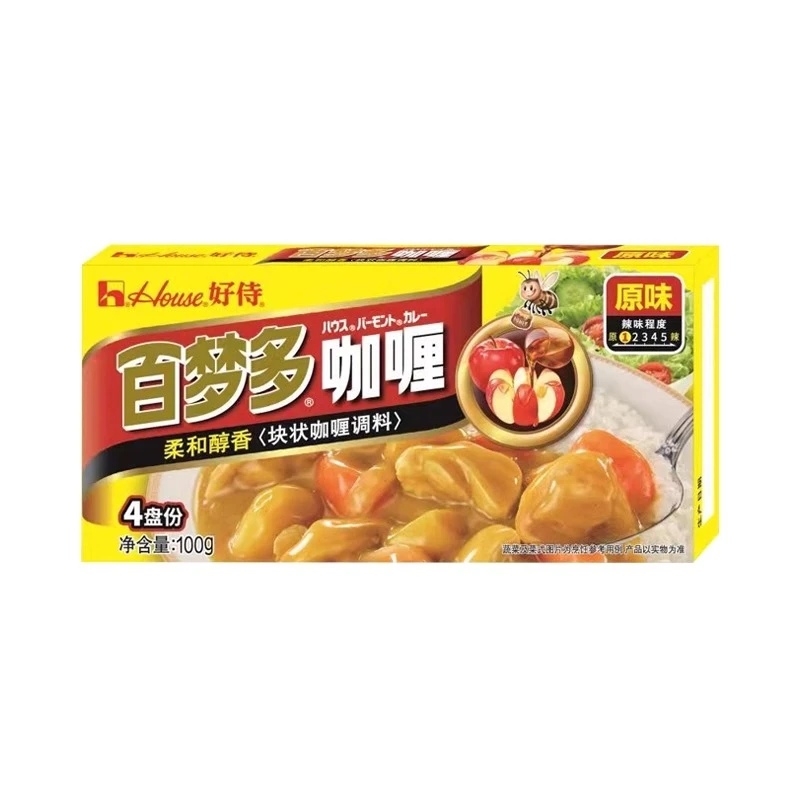 A01【保质期至2025-06-27】好侍百梦多咖喱（原味）100g*4盒/2盒