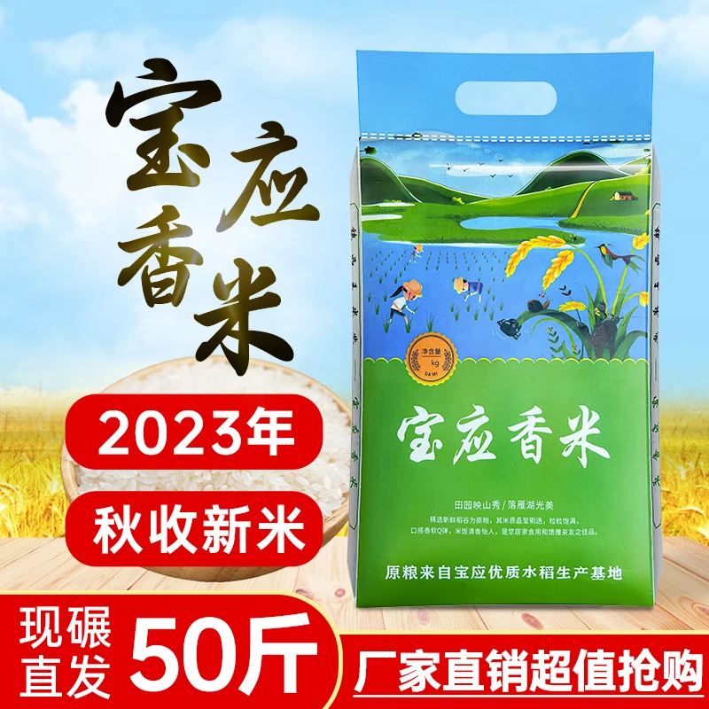50斤粳米宝应大米苏北大米珍珠香米2023新米扬州大米软糯25KG装包