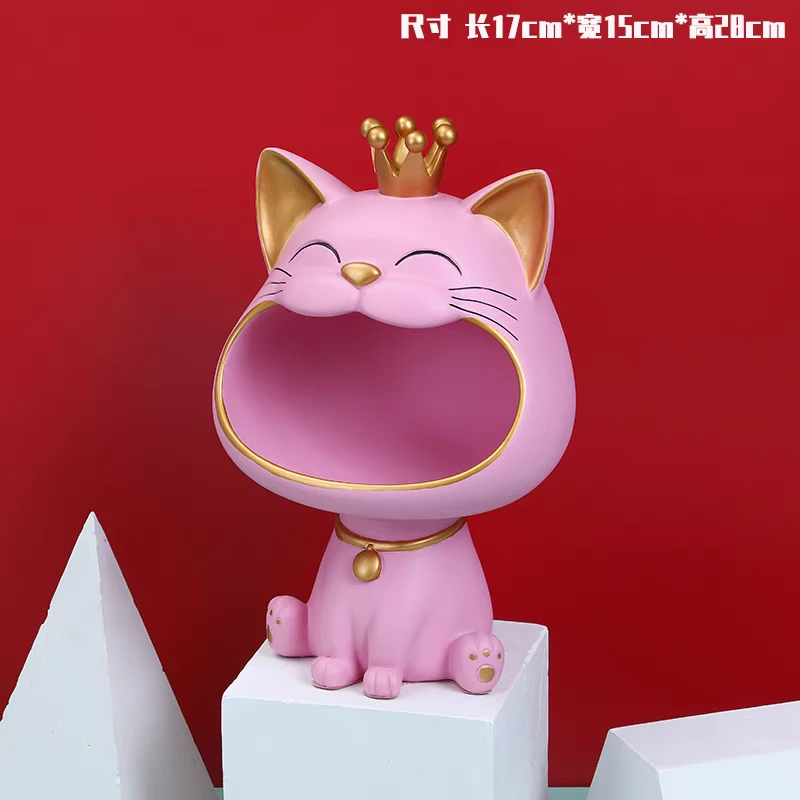 2023新款粉色大嘴猫摆件
