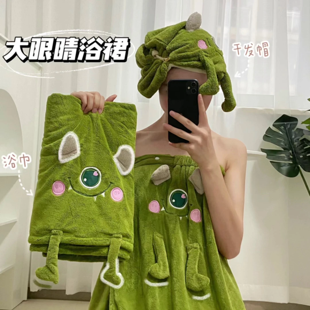 抹胸浴裙浴巾干发帽毛巾柔软吸水速干学生成人家用可穿可裹浴袍
