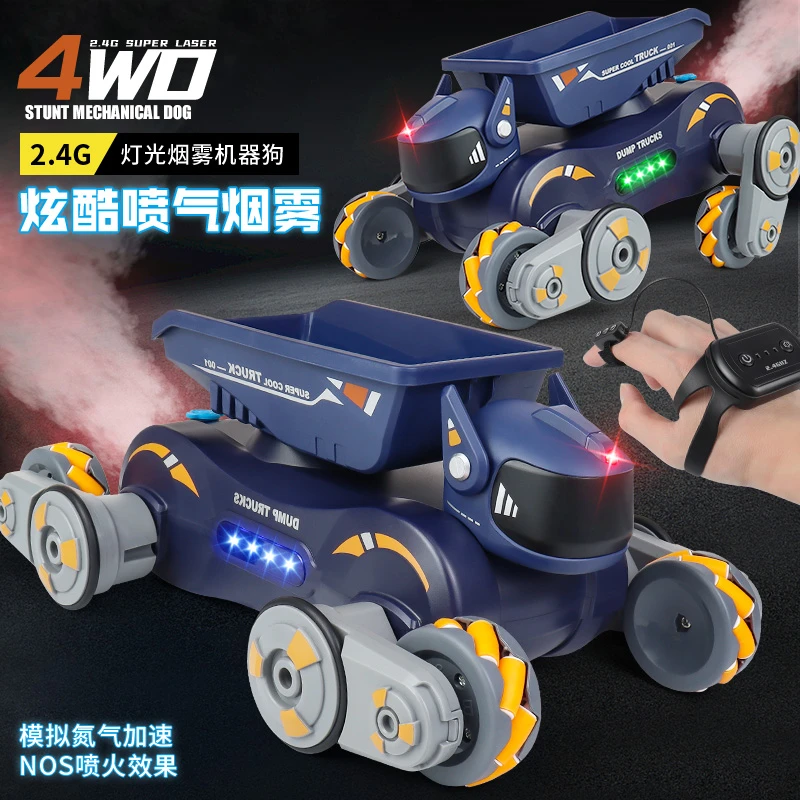 电动机器狗2024新款八轮儿童玩具车男孩六一节礼物遥控车链sss