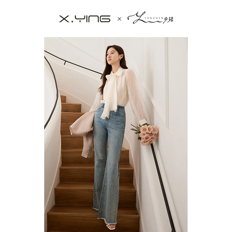【金拐子专属】K743040牛仔裤 香影【雅丹风】微喇牛仔裤女秋季