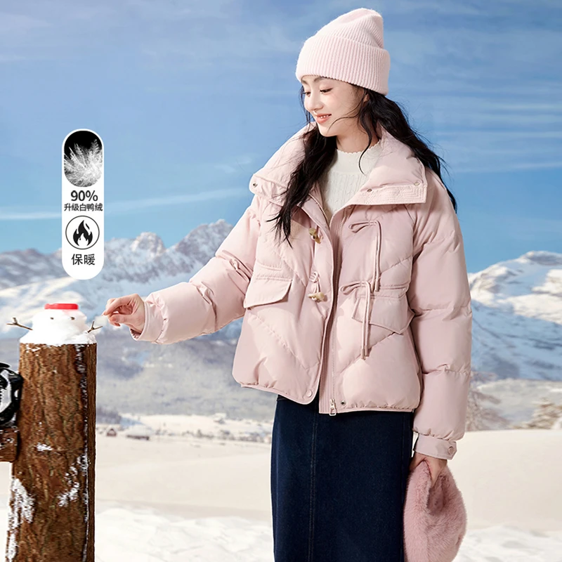 Y644652羽绒服 香影【高级感】牛角扣羽绒服女短款2024年冬季新款