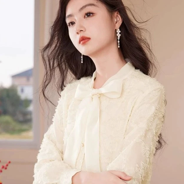 C841037衬衫 香影时尚甜美洋气温柔气质衬衫女长袖衬衣
