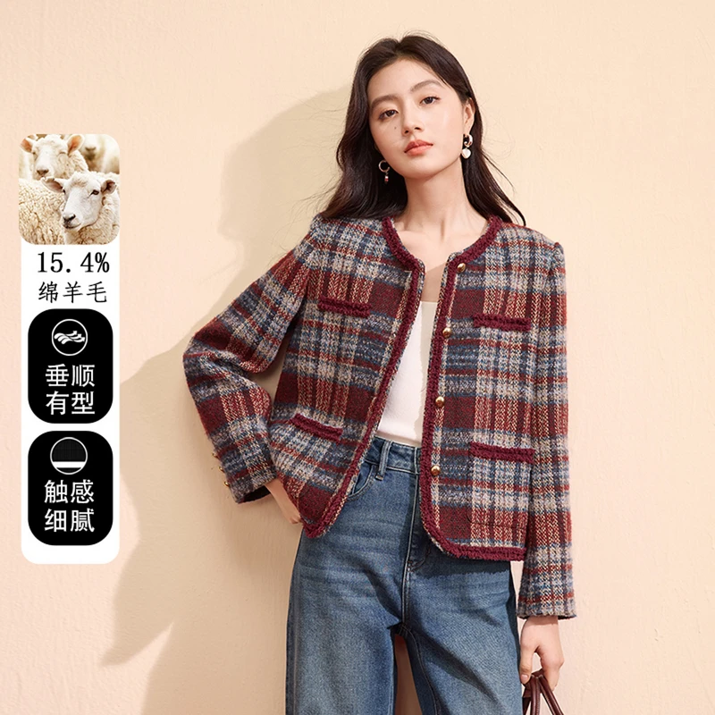 J851164短外套香影欧若智性风穿搭小香风外套25新款精致