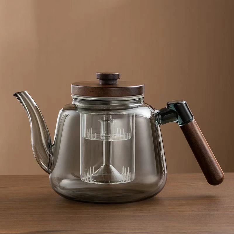 玻璃蒸煮茶壶套装家用大容量煮茶器耐高温加厚侧把泡茶壶中式烧水