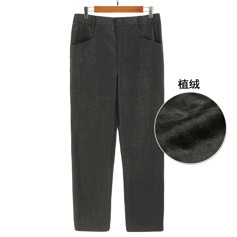 88051单面长裤 桑蚕丝龟裂纹香云纱男士棉裤加绒保暖休闲裤