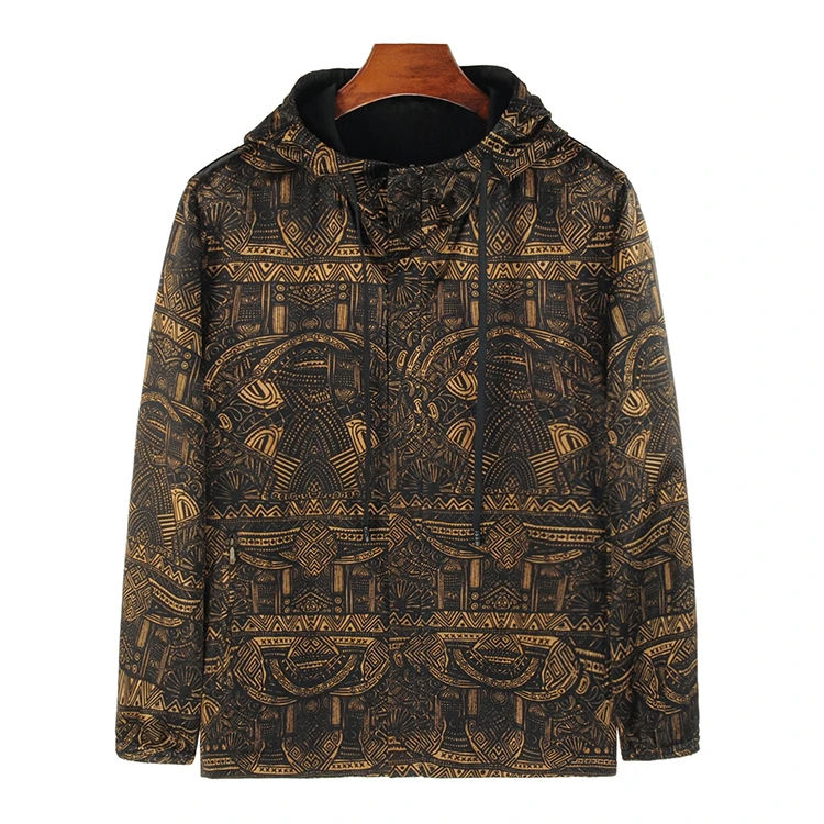 88786 男士双层双面连帽外套 桑蚕丝重磅重缎香云纱中式外套