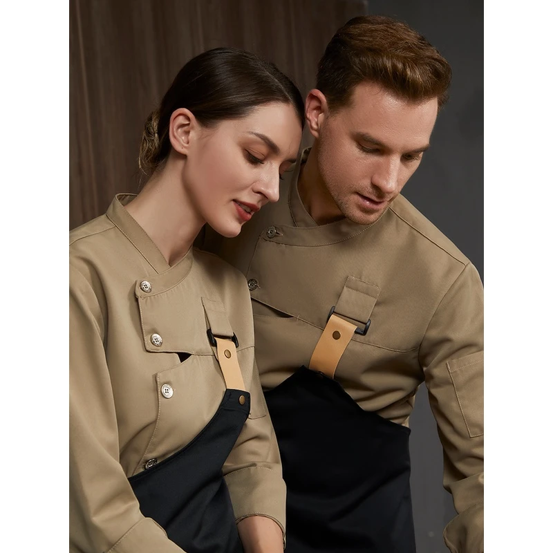 酒店厨师服工作服女长袖秋冬餐饮饭店西厨烘焙厨房服务员工服定制