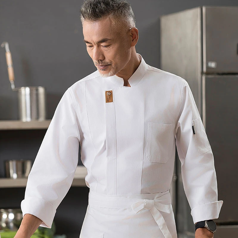 餐饮厨师服男长袖酒店饭店火锅快餐店学校食堂后厨秋冬厨师工作服