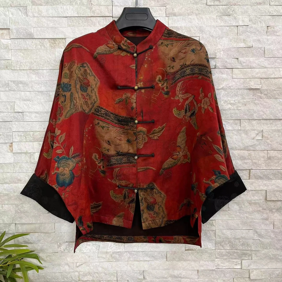 【华袍丝绸】新中式宽松版休闲风长袖百搭时尚外套JXSC-ZX1158-1