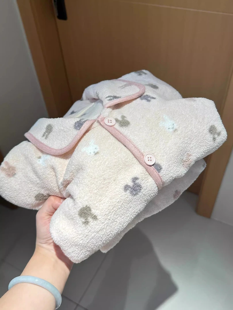 少女可爱小兔加厚德绒睡衣女秋冬款新款亲肤加绒保暖家居服两件套