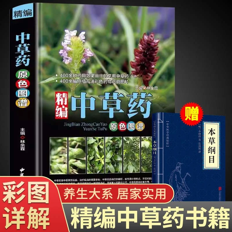精编中草药原色图谱彩图版 本草纲目中国药材图鉴速查中医学书籍