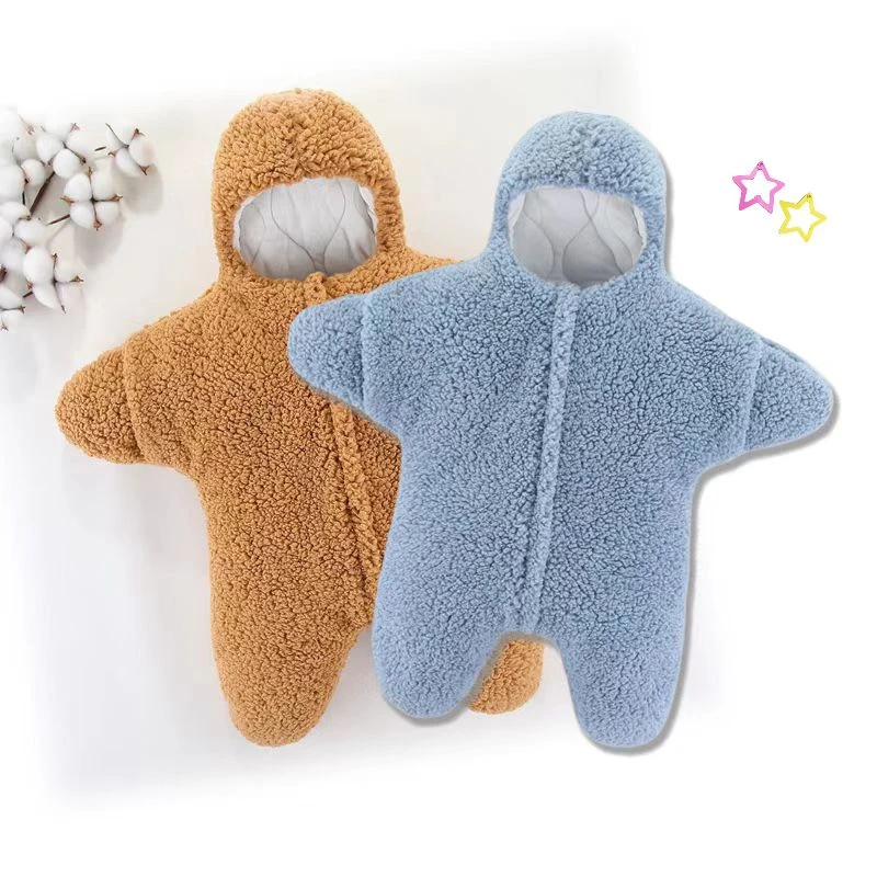 派大星婴儿睡袋秋冬加厚新生儿抱被包被防踢被两用刚出生宝宝用品