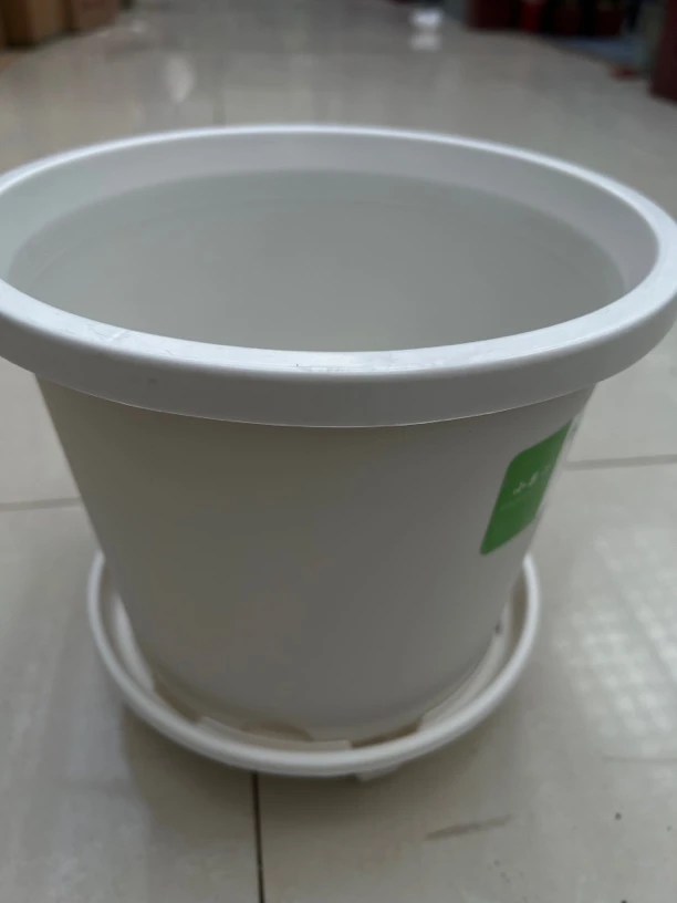 中号灰白欧式简约树脂加厚塑料中号灰白花盆阳台绿植月季