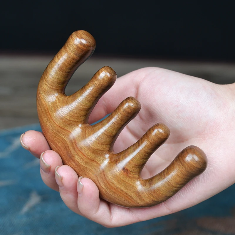 五齿按摩梳子可爱便捷按摩梳子头部经络按摩梳便捷五齿头皮肩颈梳