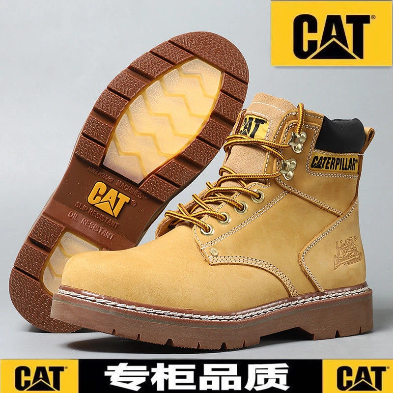 CAT马丁靴高帮工装鞋潮流水晶底防滑防水大黄靴情侣加绒秋冬