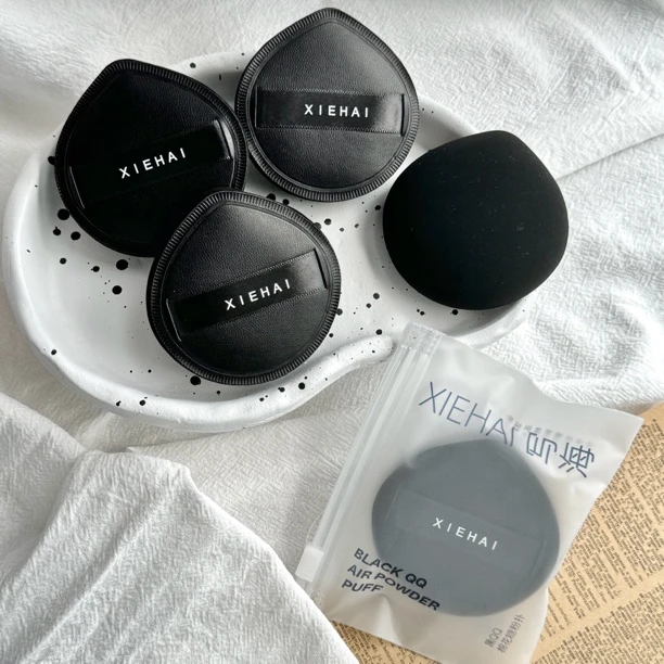 写海黑QQ棉花糖粉扑rubycell面料加厚化妆粉扑