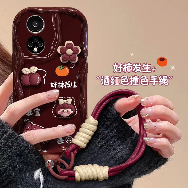 好柿发生适用荣耀50柿柿顺利网红创意小众防摔女款手机壳