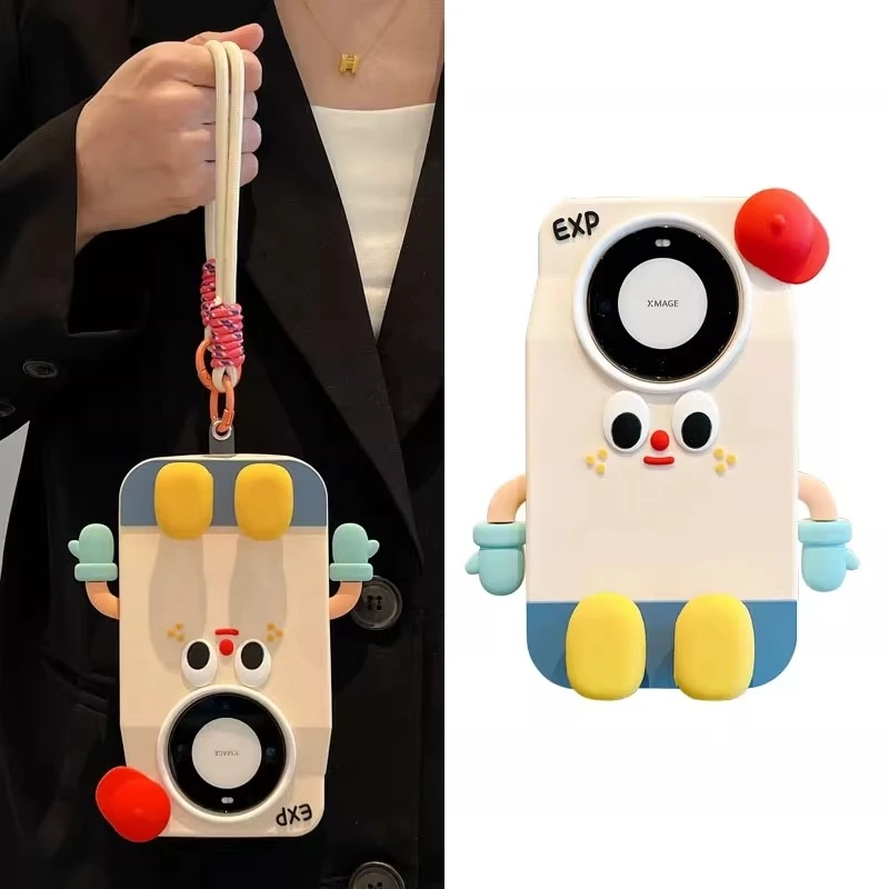 立体小红帽表情适用华为mate60pro手机壳mate4050pro硅胶套p60
