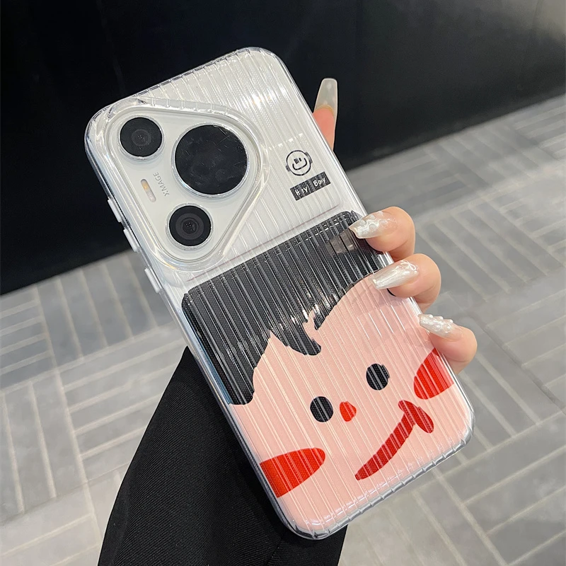 适用华为pura70pro+壳新款二合一mate60pro+趣味卡通卡通男孩女孩