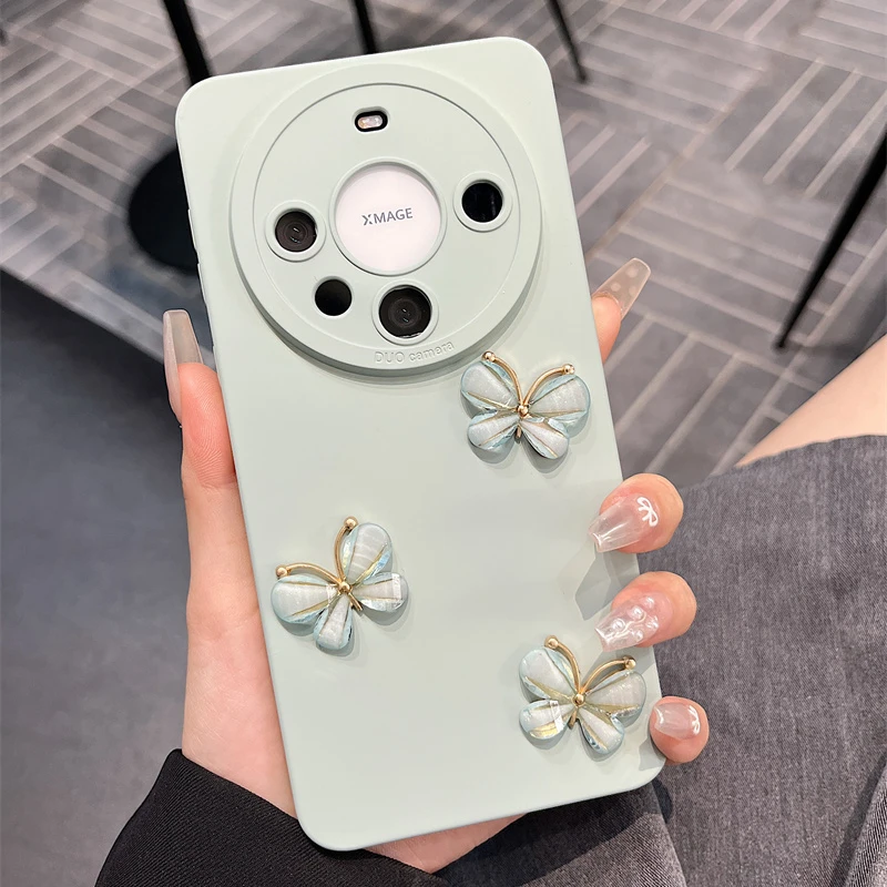蓝色蝴蝶适用华为mate70/60/40/50手机壳p70p60/p50防摔nova12/10