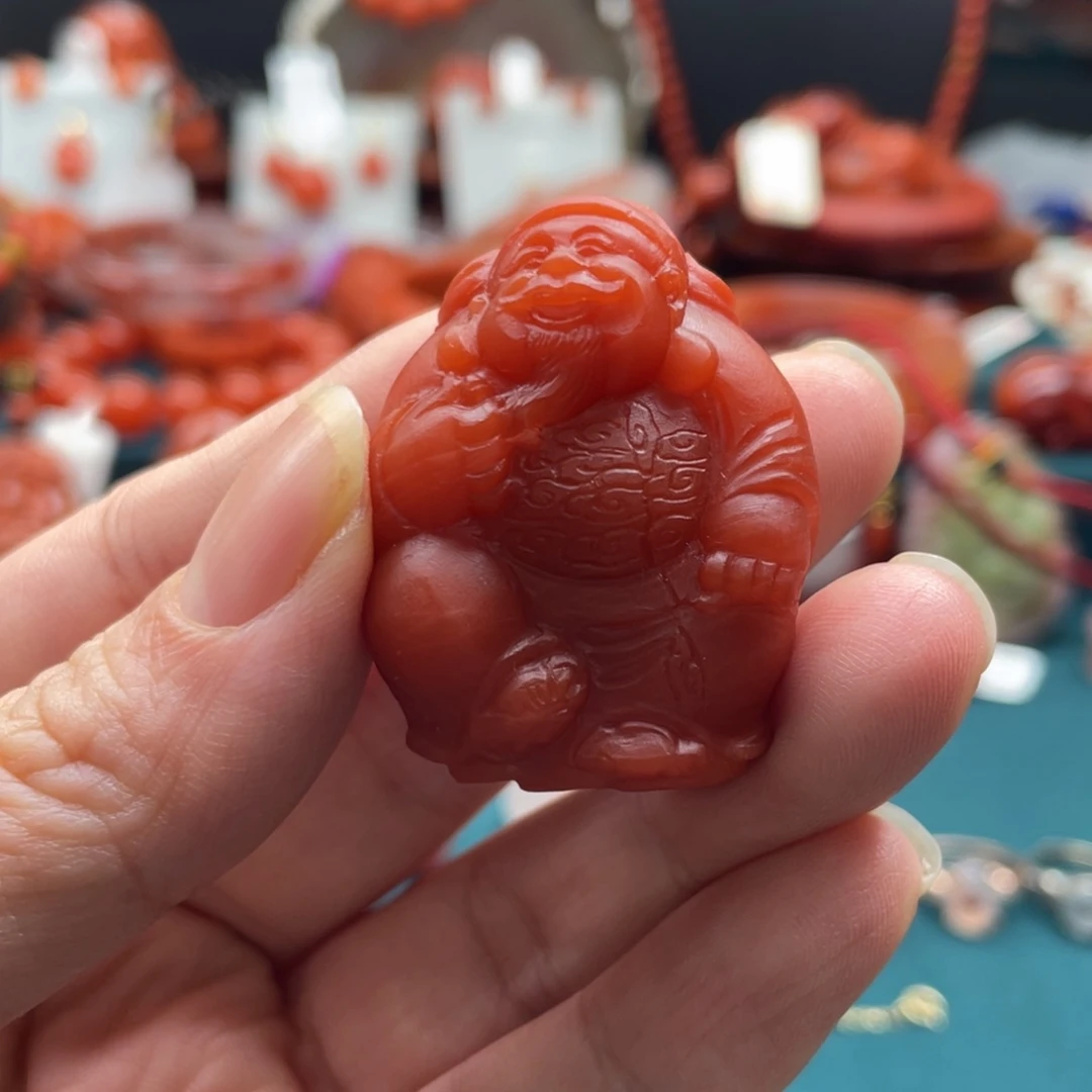 南红玛瑙保山哑光财财吊坠未镶嵌