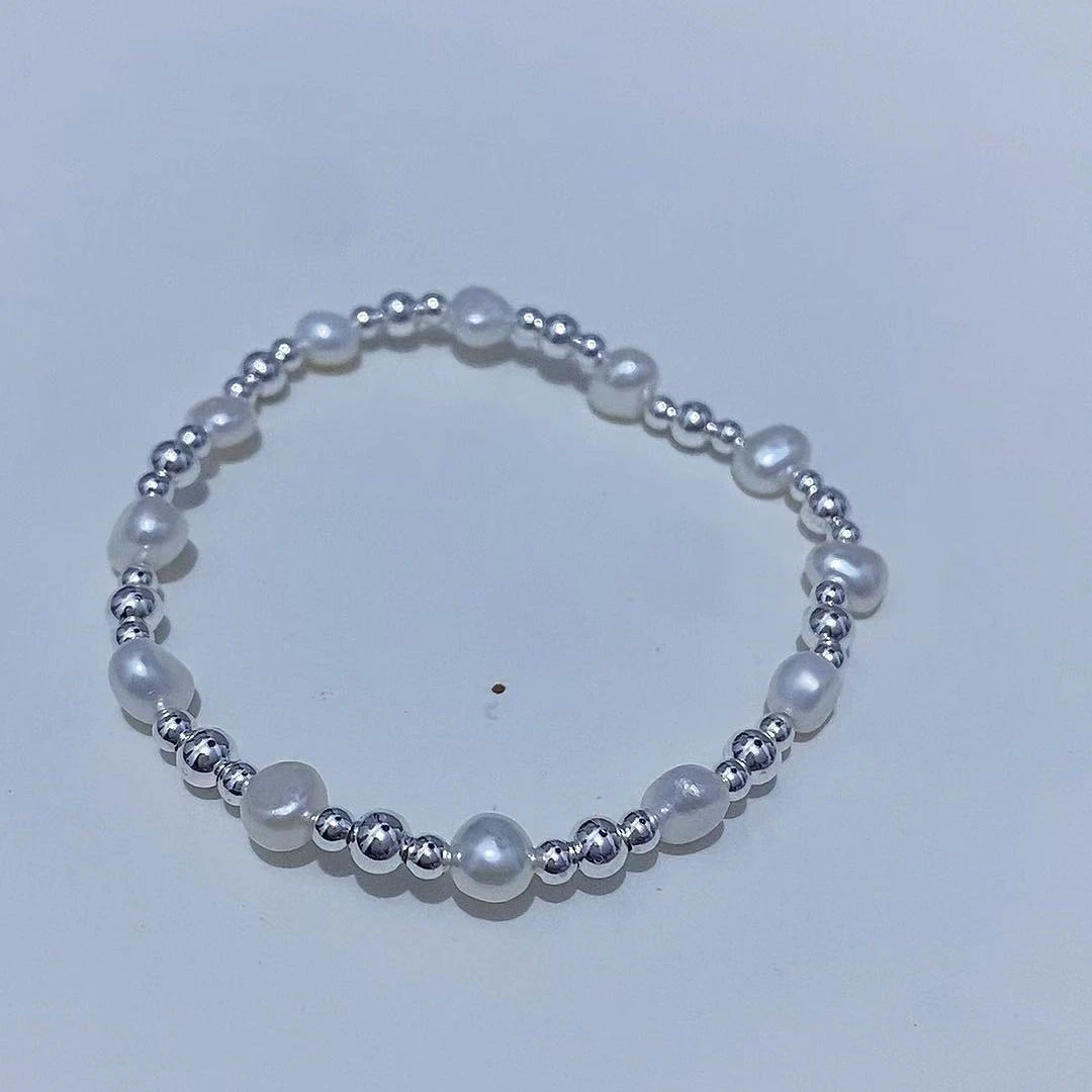 合金手链 时尚百搭轻奢小众气质5-6mm弹力绳手链