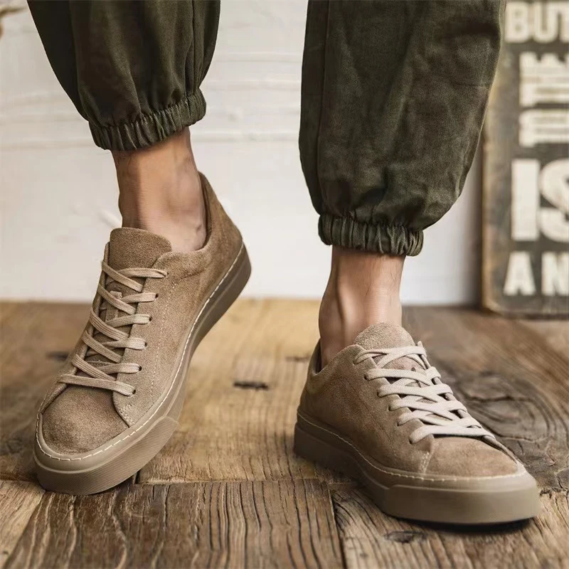 HENIDAISHU/赫尼袋鼠复古百搭牛皮工装鞋秋冬款板鞋休闲鞋2211HT