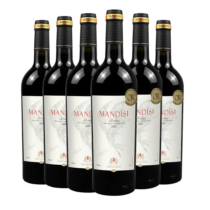 法国进口干红葡萄酒AOP红酒高端礼盒装750ml六瓶高档整箱送礼